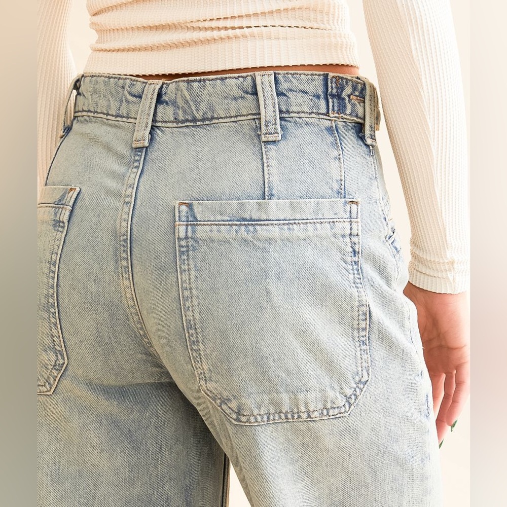 Free People x We The Free Palmer Cuffed Wide Leg In Daydream Blue - Picture 3 of 9